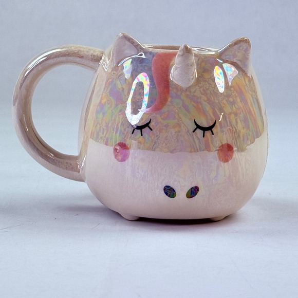10 Strawberry Street Whimsical Cupboard Iridescent Unicorn Ceramic Mug White - Picture 7 of 8